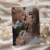 Moderne Hochzeitsschrift für minimalistisches Foto Einladung