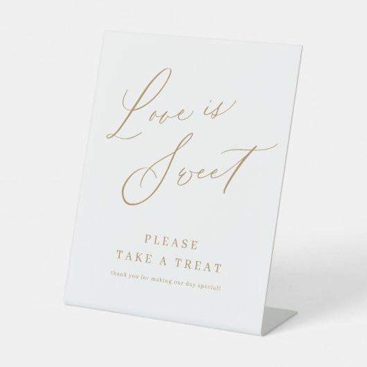 Moderne Hochzeitsschrift mit Gold ist eine goldene Sockelschild (Vorderseite)