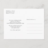 Moderne Hochzeitsschrift Save the Date Ankündigungspostkarte (Rückseite)