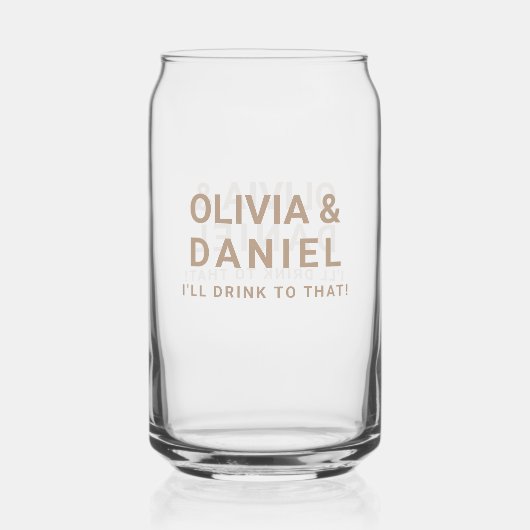 Moderne Hochzeitsscups Dosenglas (Vorderseite)