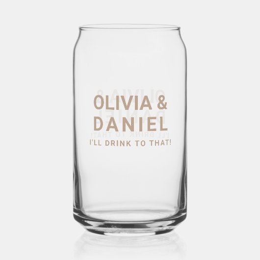 Moderne Hochzeitsscups Dosenglas (Rückseite)