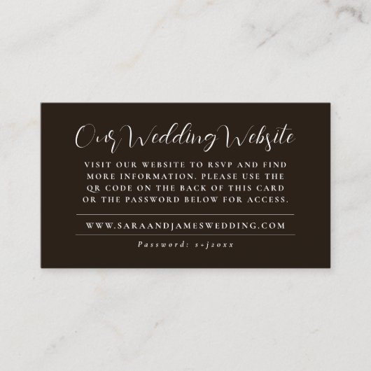 Moderne Hochzeitsseite QR Code UAWG Enclosure Card Visitenkarte (Vorderseite)