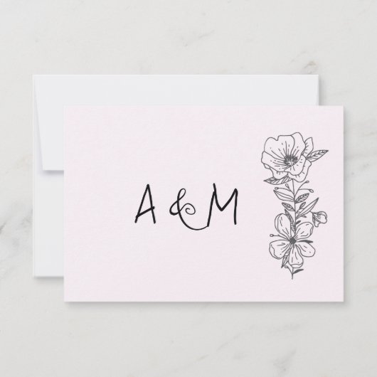 Moderne Hochzeitsseite | UAWG QR-Code. RSVP Karte (Rückseite)