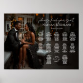 Moderne Hochzeitssitzkarte mit Foto 12 Tischen Poster (Vorne)
