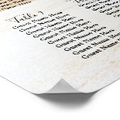 Moderne Hochzeitssitzkarte mit Foto 12 Tischen Poster (Ecke)