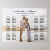 Moderne Hochzeitssitzkarte mit Foto 12 Tischen Poster (Vorne)