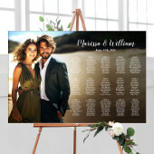 Moderne Hochzeitssitzkarte mit Foto 15 Tischen Poster