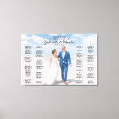 Moderne Hochzeitssitzkarte mit Foto, elegant Leinwanddruck (Vorderseite)