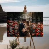 Moderne Hochzeitssitzkarte mit Foto Leinwanddruck