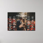 Moderne Hochzeitssitzkarte mit Foto Leinwanddruck (Vorderseite)