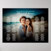 Moderne Hochzeitssitzkarte mit Foto Poster (Vorne)