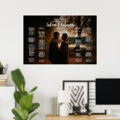 Moderne Hochzeitssitzkarte mit Foto Poster (Heimbüro)