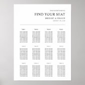 Moderne Hochzeitssitzkarte Poster (Vorne)