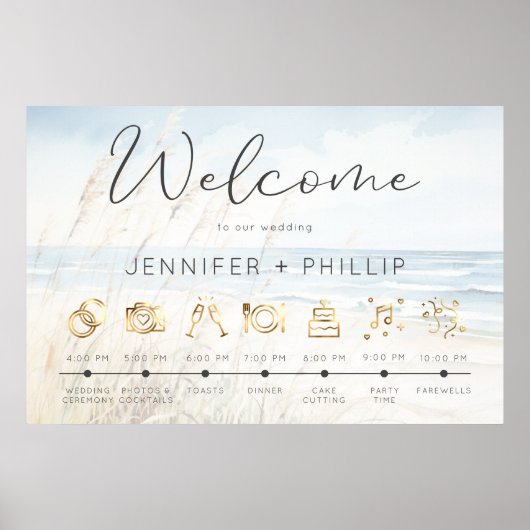 Moderne Hochzeitsskala am Meer Poster (Vorne)