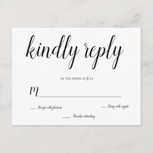 Moderne Hochzeitsskripte rsvp Postkarten