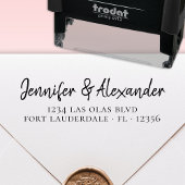 Moderne Hochzeitsskripte Rücksendeadresse Calligra Permastempel