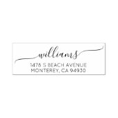 Moderne Hochzeitsskriptfamilie Name & Rücksendeadr Permastempel (Design)