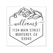 Moderne Hochzeitsskriptfamilie Name & Rücksendeadr Permastempel (Design)