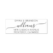Moderne Hochzeitsskriptfamilie Name & Rücksendeadr Permastempel (Design)