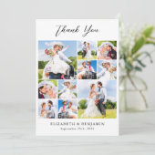 Moderne Hochzeitssliedkunst maßgeschneiderte FotoC Dankeskarte (Stehend Vorderseite)