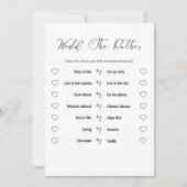 Moderne Hochzeitsspielkarten Einladung (Vorderseite)