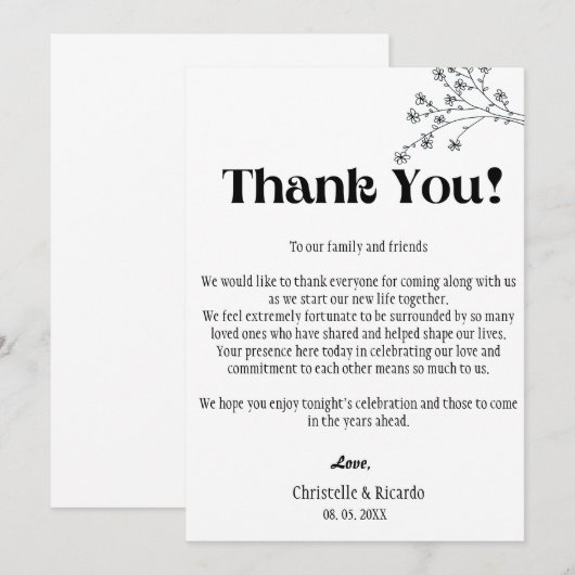 Moderne Hochzeitsstätte dank Karte (Vorne/Hinten)