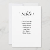 Moderne Hochzeitsstichtabelle-Tischnummer Einladung (Vorderseite)