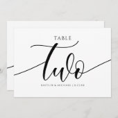 Moderne Hochzeitsstichtungen - Tischnummer Kalligr (Vorne/Hinten)