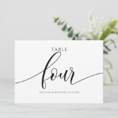 Moderne Hochzeitsstichtungen - Tischnummer Kalligr (Stehend Vorderseite)