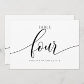 Moderne Hochzeitsstichtungen - Tischnummer Kalligr (Vorne/Hinten)