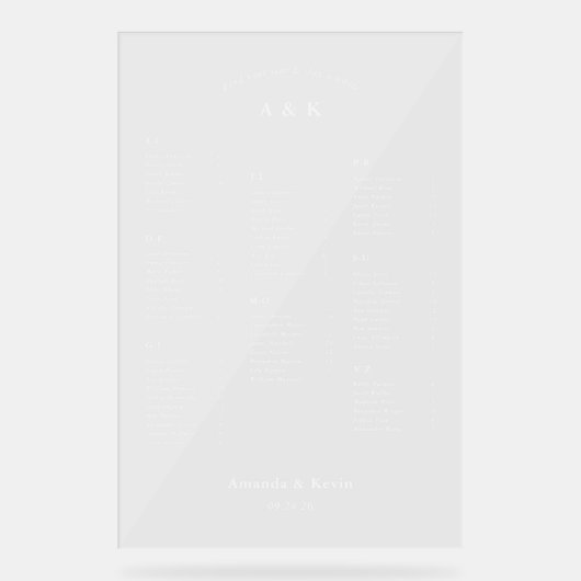 Moderne Hochzeitsstift Acrylschild (Vorderseite)