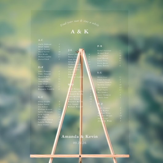 Moderne Hochzeitsstift Acrylschild (Neutral)