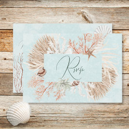 Moderne Hochzeitsstiftung des Aqua Ocean Muscheln  RSVP Karte