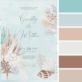 Moderne Hochzeitsstiftung des Aqua Ocean Muscheln RSVP Karte