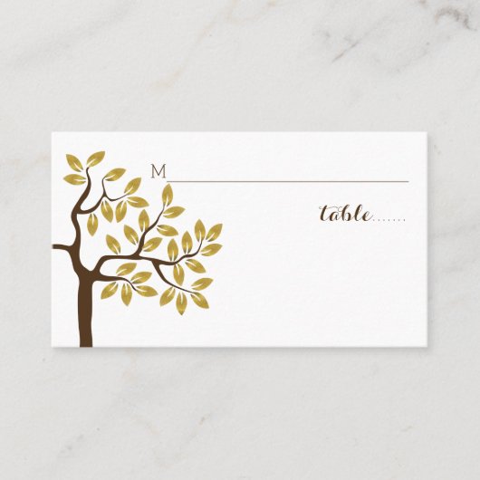 Moderne Hochzeitsstiftung mit Goldfolie Platzkarte (Vorderseite)