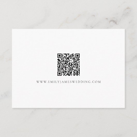 Moderne Hochzeitsstiftung mit Palm Beach QR Code Begleitkarte (Rückseite)
