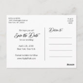 Moderne Hochzeitsstiftung SAVE THE DATE | FOTO Postkarte (Rückseite)