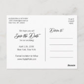 Moderne Hochzeitsstiftung SAVE THE DATE | FOTO Postkarte (Rückseite)
