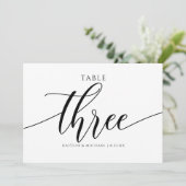 Moderne Hochzeitsstiftung - Tischnummer Kalligrafi (Stehend Vorderseite)