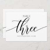 Moderne Hochzeitsstiftung - Tischnummer Kalligrafi (Vorne/Hinten)