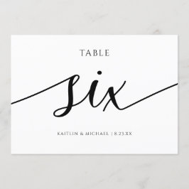 Moderne Hochzeitsstiftung - Tischnummer Kalligrafi