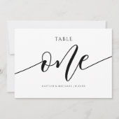 Moderne Hochzeitsstiftung - Tischnummer Kalligrafi (Vorderseite)