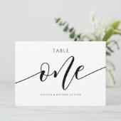 Moderne Hochzeitsstiftung - Tischnummer Kalligrafi (Stehend Vorderseite)