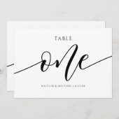 Moderne Hochzeitsstiftung - Tischnummer Kalligrafi (Vorne/Hinten)