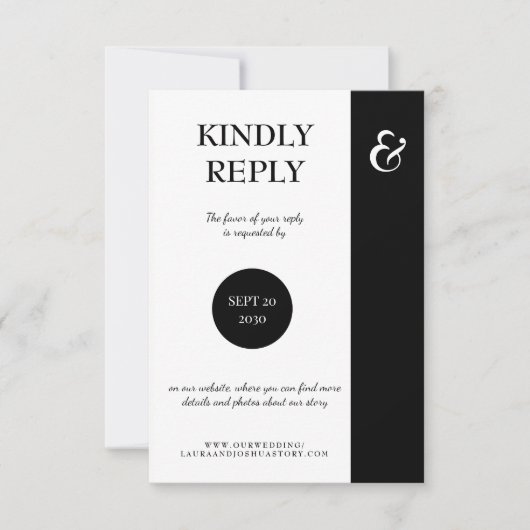 Moderne Hochzeitsstiftung Typografie online RSVP Karte (Vorderseite)