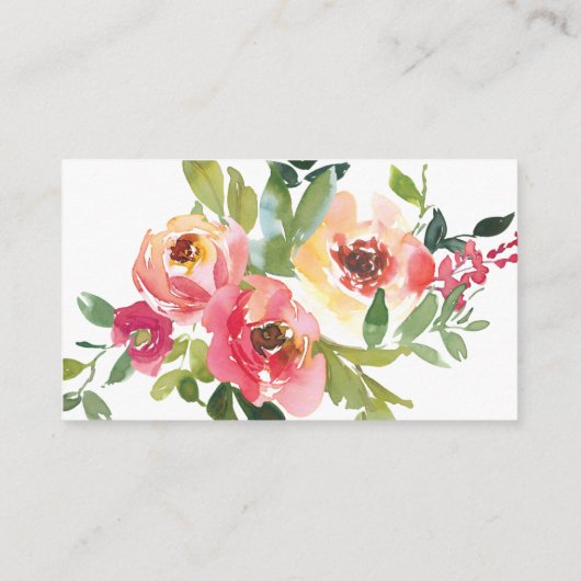 Moderne Hochzeitsstimmung in Aquarell Rosa Begleitkarte (Rückseite)