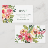 Moderne Hochzeitsstimmung in Aquarell Rosa Begleitkarte (Vorne/Hinten)