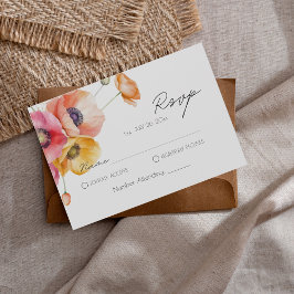 Moderne Hochzeitsstimmung in Aquarellen RSVP Karte