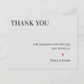 Moderne Hochzeitsstimmung - Liebe und Dank Postkarte (Rückseite)