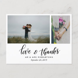 Moderne Hochzeitsstimmung - Liebe und Dank | Zwei Postkarte
